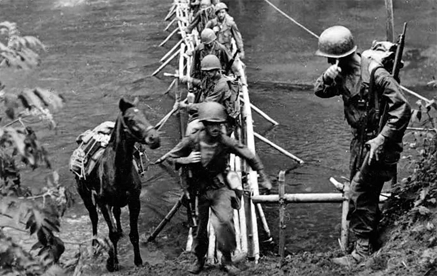 Merril's Marauders marching to their objective.