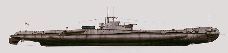 HMS Thunderbolt with Chariot Tubes