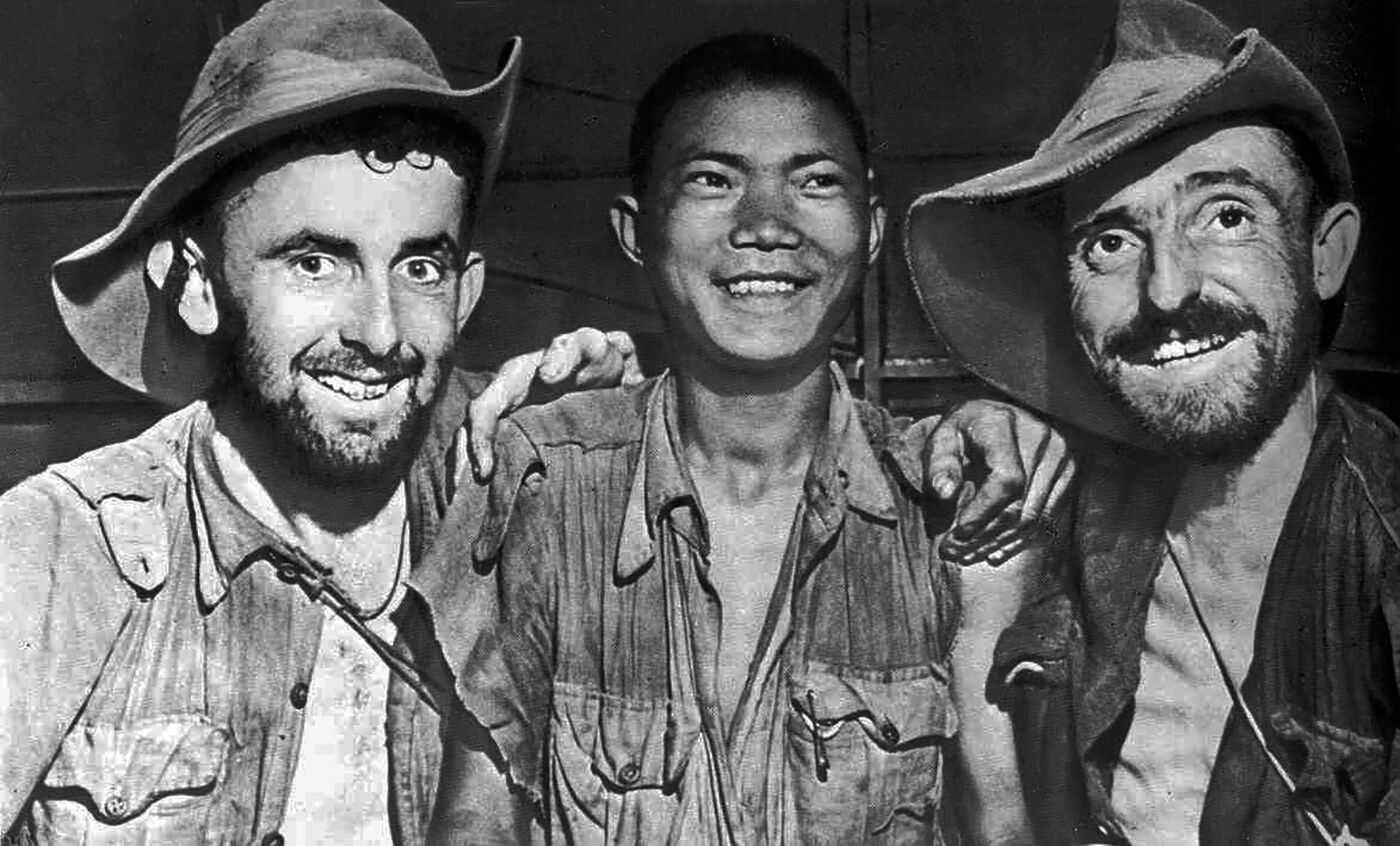 Chindits with one of the Gurkha battalions