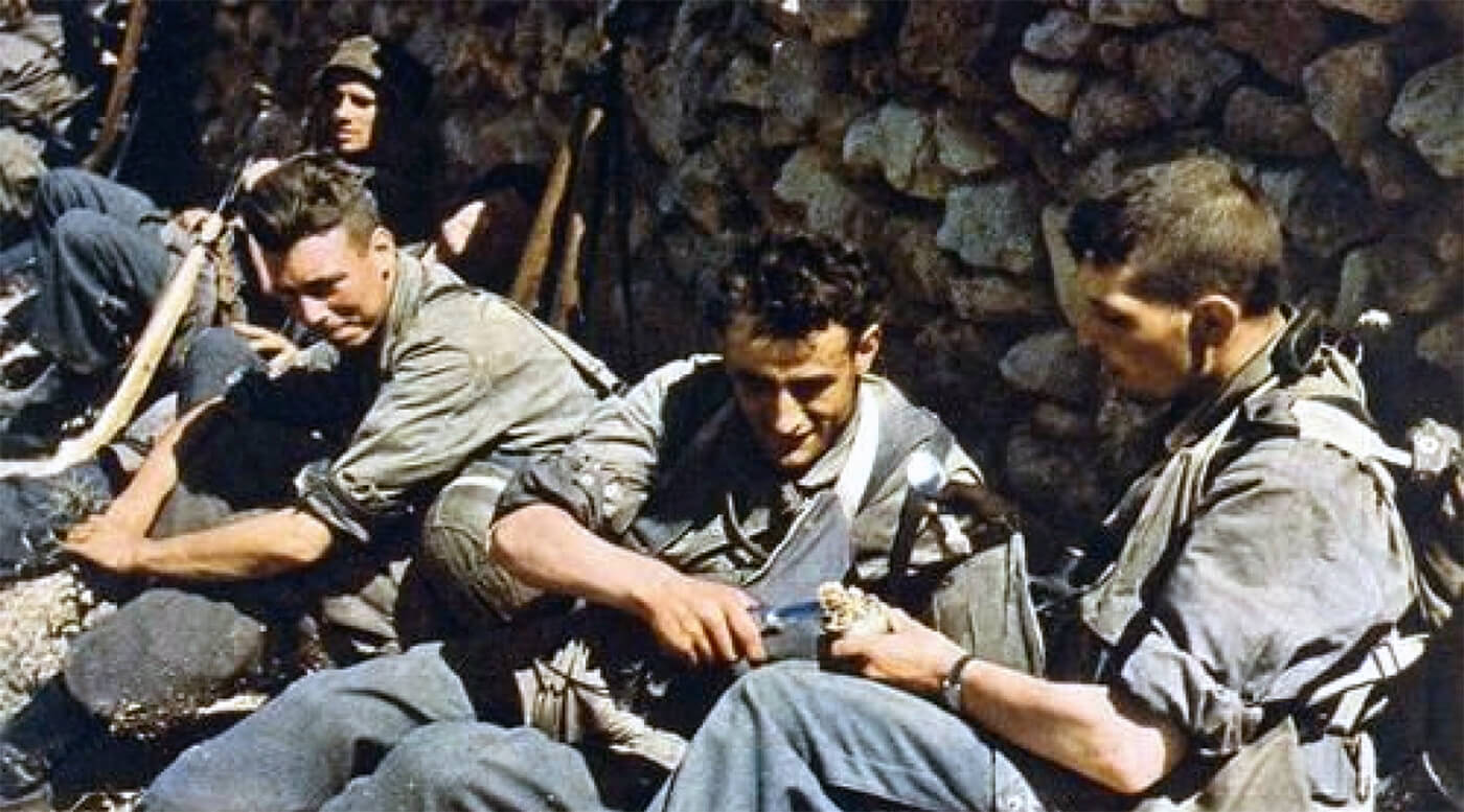Operations 1941, Fallschirmjäger resting in Crete. Unternehmen Merkur.