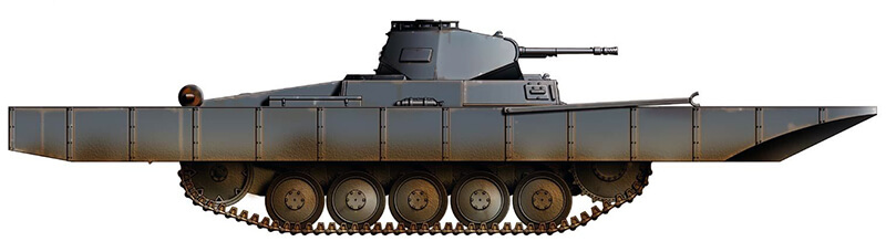 Panzer Kampfwagen II mit Schwimmkorper