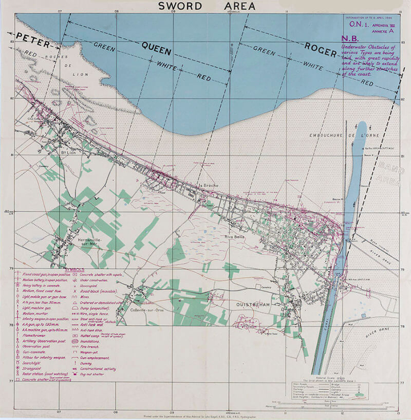 Sword Beach Operational Map.