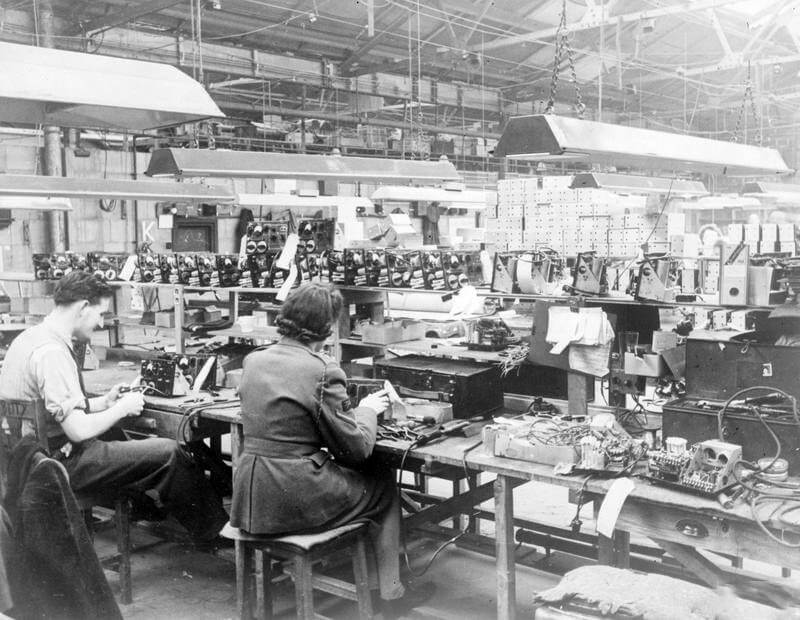 SERVICE OF OF MAJOR JOHN BROWN IN SPECIAL OPERATIONS EXECUTIVE (SOE) AT STA IX, THE    FRYTHE, WELWYN GARDEN CITY IN THE SECOND WORLD WAR (HU 56751) The interior of No 7A wireless factory, Bontex Knitting Mill, Beresford Avenue, Wembley Copyright: ý IWM. Original Source: http://www.iwm.org.uk/collections/item/object/205047589