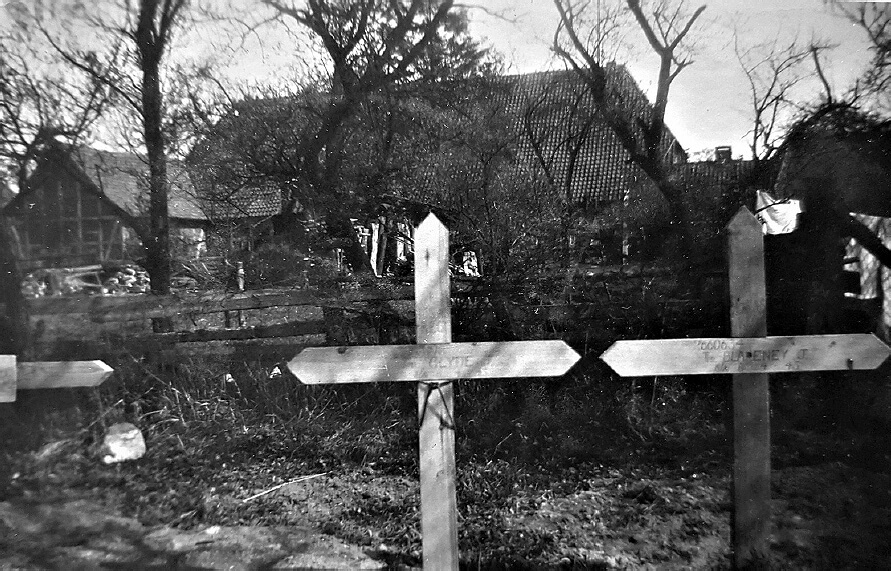 The graves of Trooper Glyde and Trooper Blakeney mark the final resting place of two members of the Special Air Service who were killed in action during a firefight in Germany, in the same engagement in which Captain Ian Wellsted was wounded. The action occurred during the final weeks of the war as part of Operation Archway in April 1945, during the SAS advance toward the River Elbe.