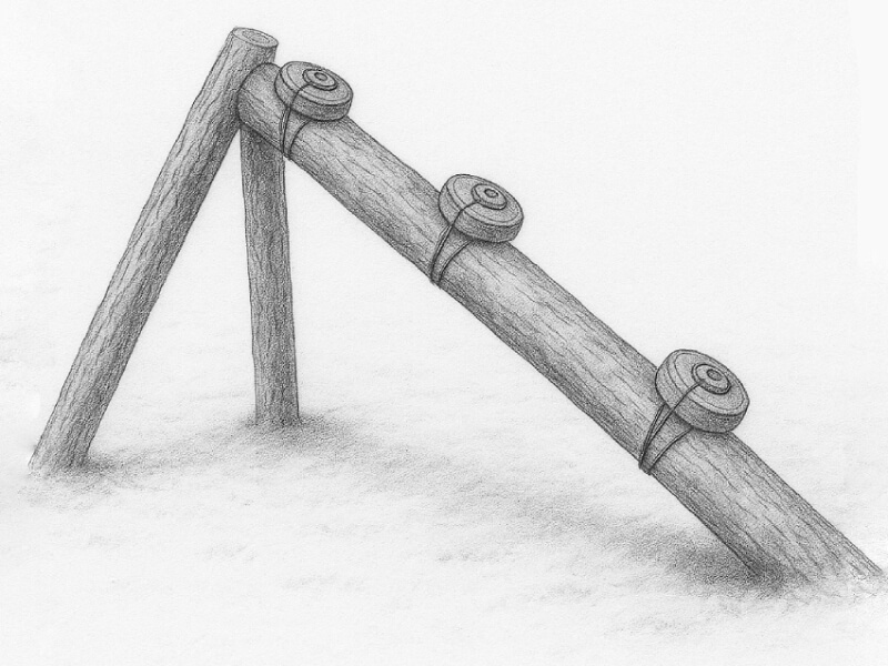 Stützpunkt mit Panzersperren (Ramped Logs)