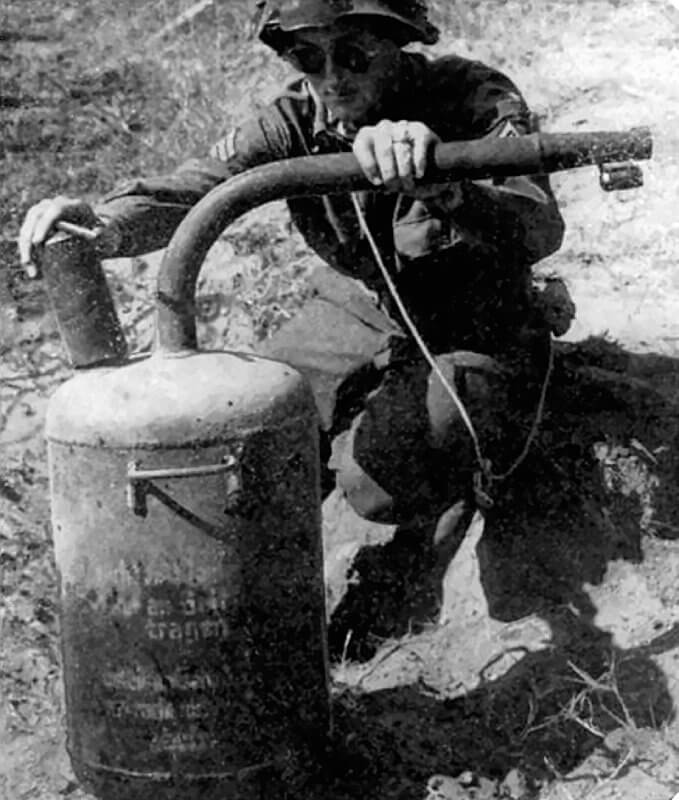 German Flammenwerfer 41 as found by U.S. Forces.