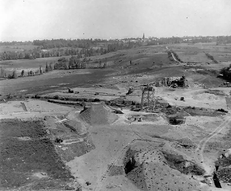 Maisy Battery, Widerstandsnest 84, La Martinière during construction.