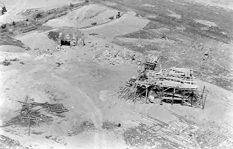 Maisy Battery, Widerstandsnest 84, La Martinière during construction.