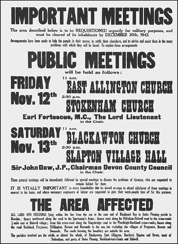 Posters displayed throughout the area announcing the evacuation.