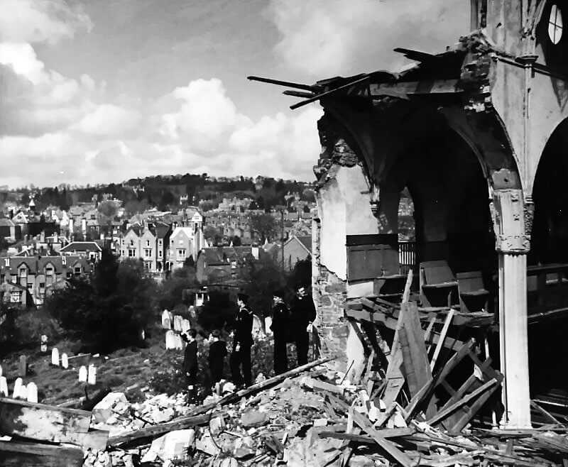 U.S. soldiers assessing the damage of the training area.