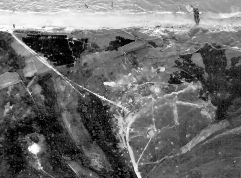 Widerstandsnest 60 aerial view during the landings.