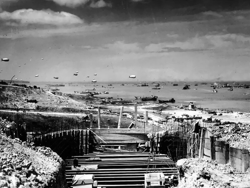 R612 bunker under construction, a strong position that could have housed a field gun firing effectively across the le Ruquet valley.