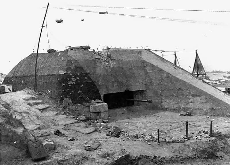 Type H667 “Ruquet Bunker” at WN65, overlooking the Ruquet Valley, later silenced by U.S. halftracks and naval gunfire.