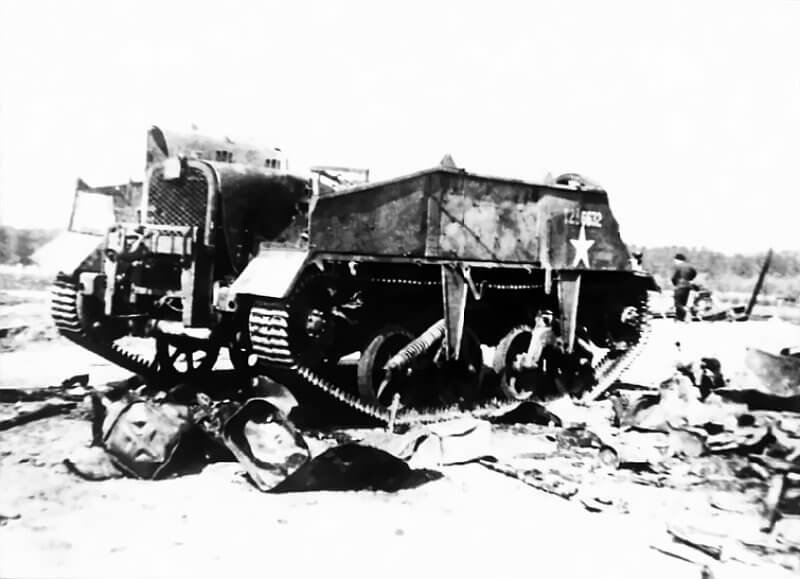 April 12th, 1945, Eesen Bridge, south of Borger. A Polish Lloyd carrier of the 10th Regiment Dragoons, destroyed by a German anti-tank gun. The explosion of the carrier's ammunition killed Corporal Kowalski.