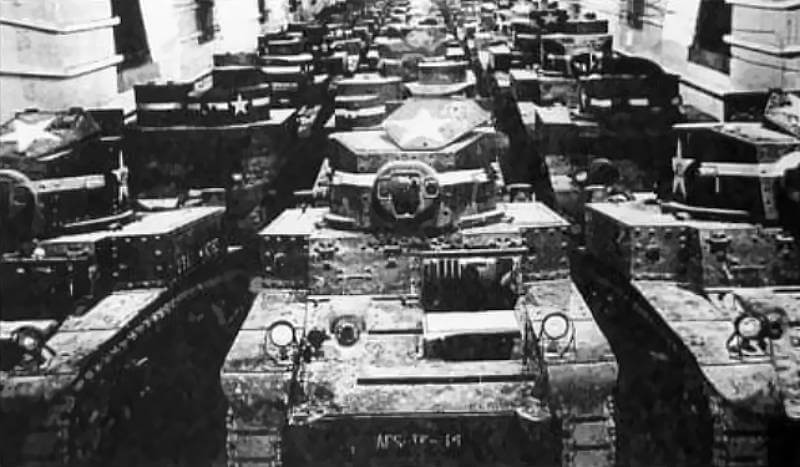 LST mock-up building in Fort Knox, Kentucky. The building resembled the interior of a LST so crews could train in loading them.